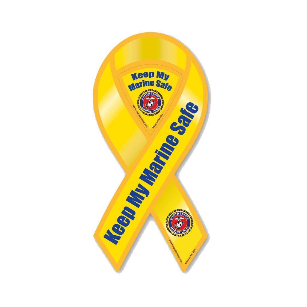 United States Marines Keep my Marine Safe Ribbon Magnet (3.88" x 8") - Military Republic