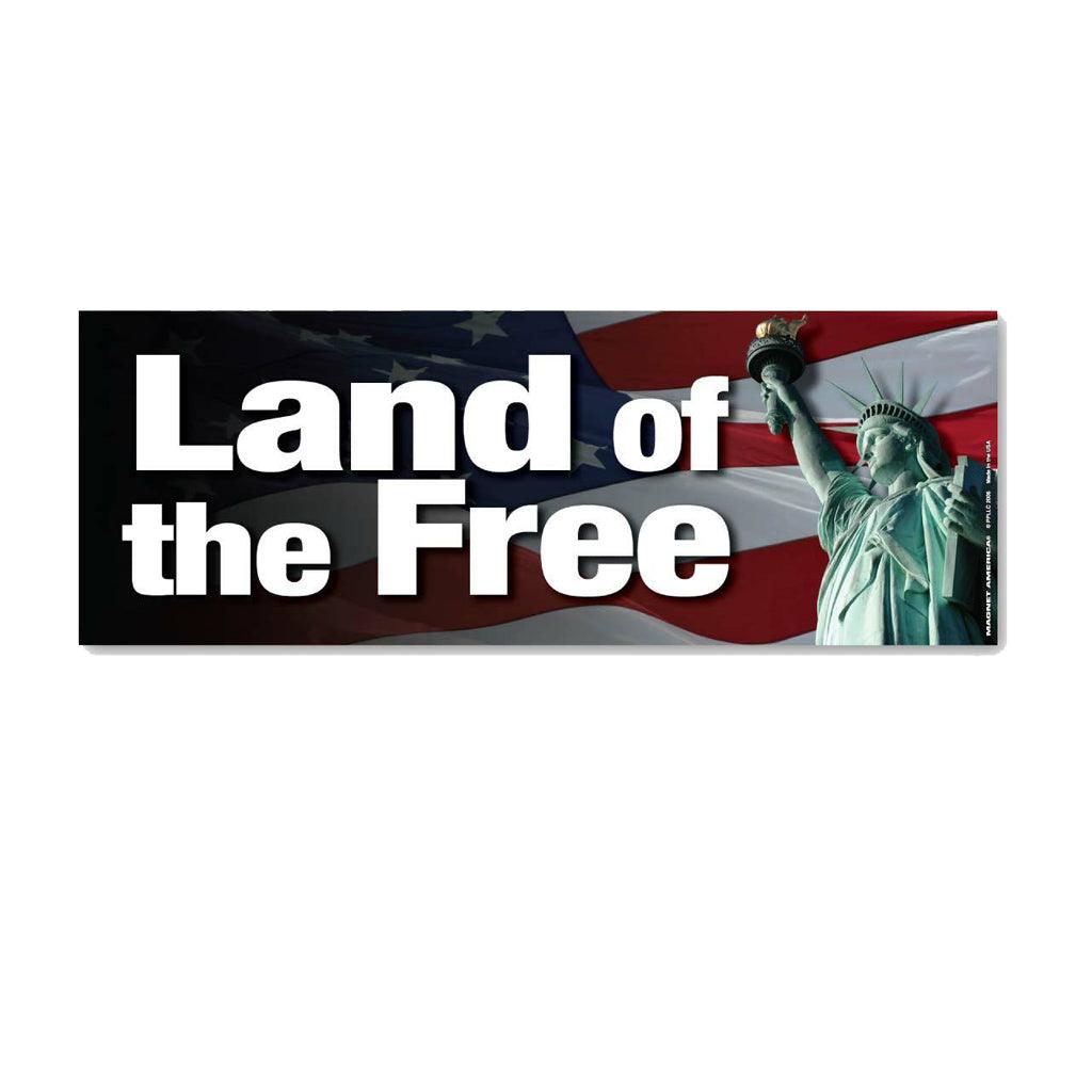 Land of the Free Bumper Strip Magnet (7.88" x 2.88") - Military Republic