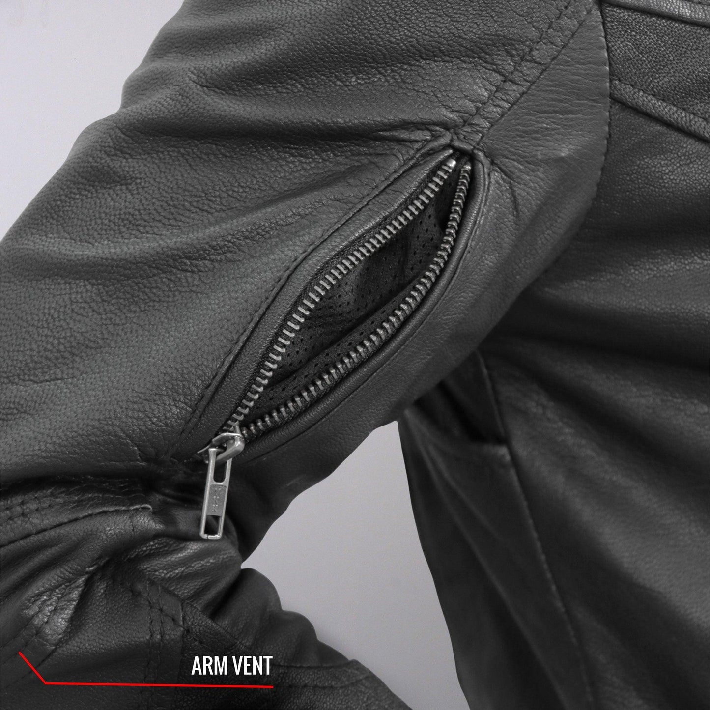 Ladies Black Lightweight Leather Biker Jacket - Military Republic
