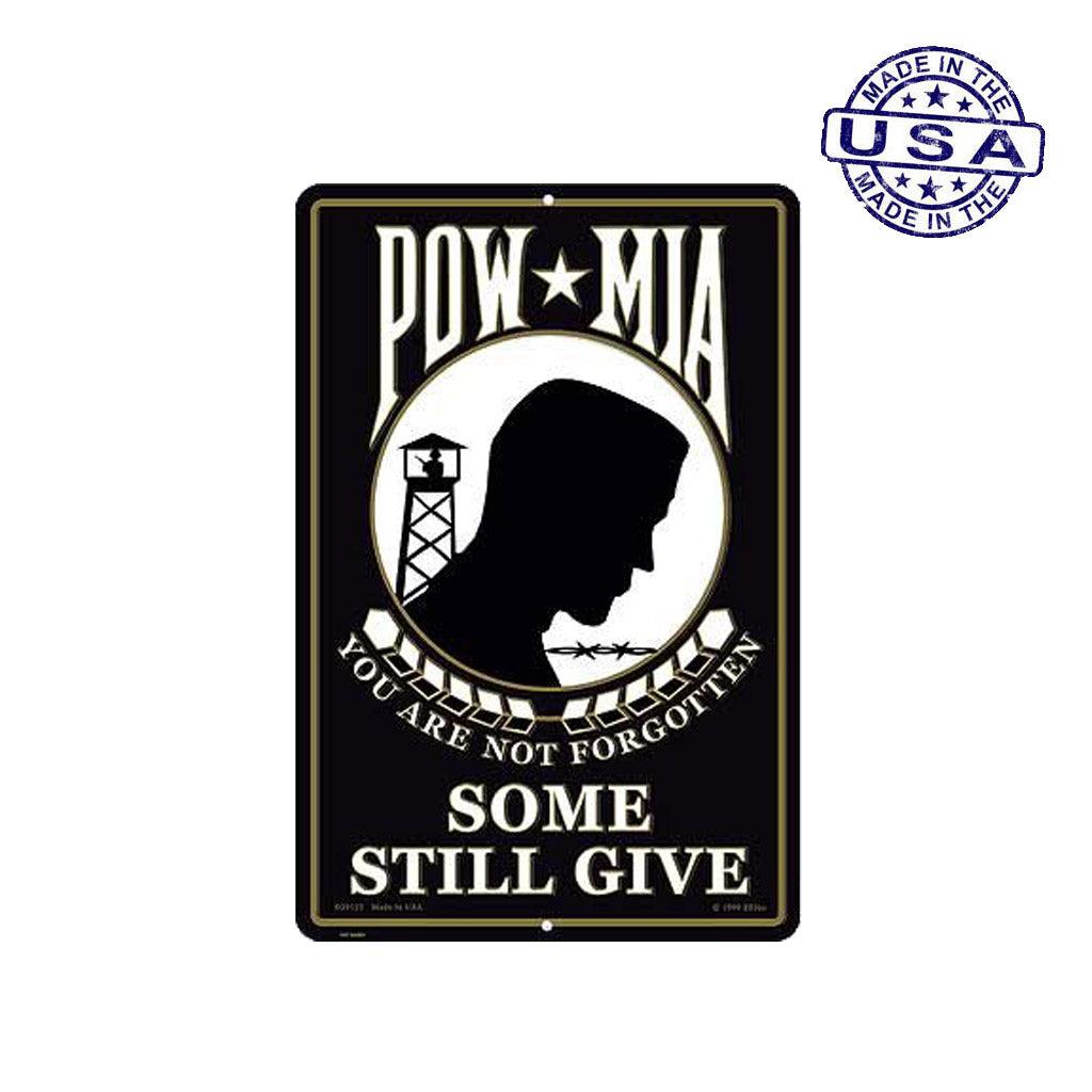 Large Rectangular United States Patriotic Some Still Give Aluminum Sign - 12" x 18" - Military Republic