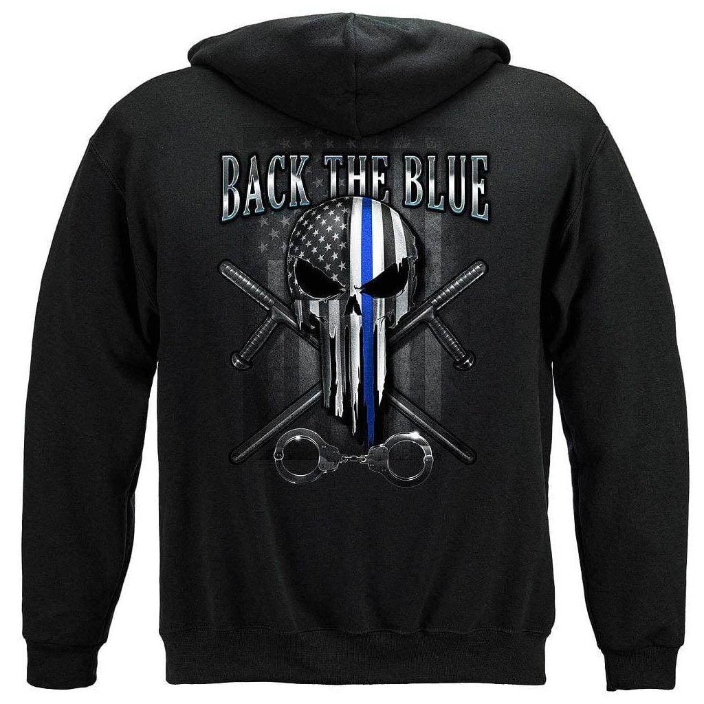 United States Law Enforcement Back the Blue Freedom Skull Premium Long Sleeve - Military Republic