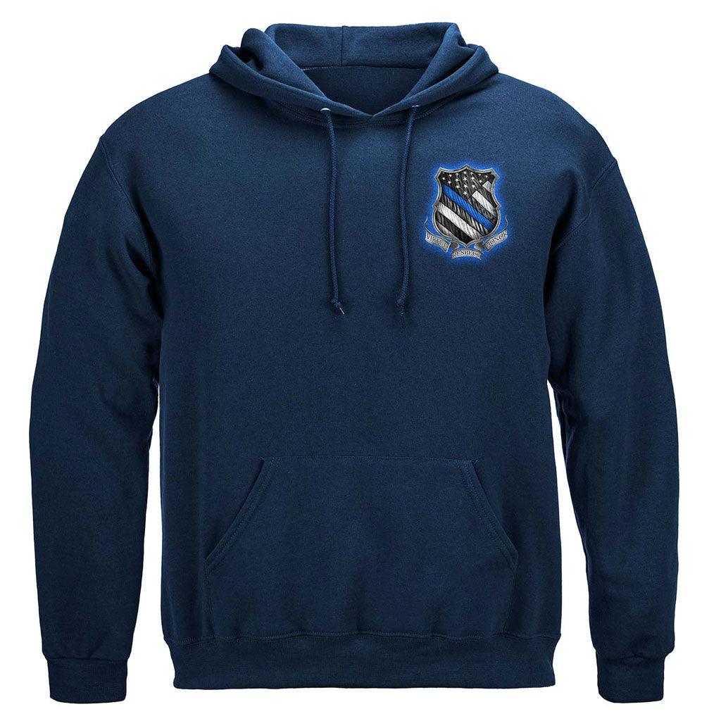 United States Law enforcement Back the Blue Virtue Respect Honor Premium Long Sleeve - Military Republic