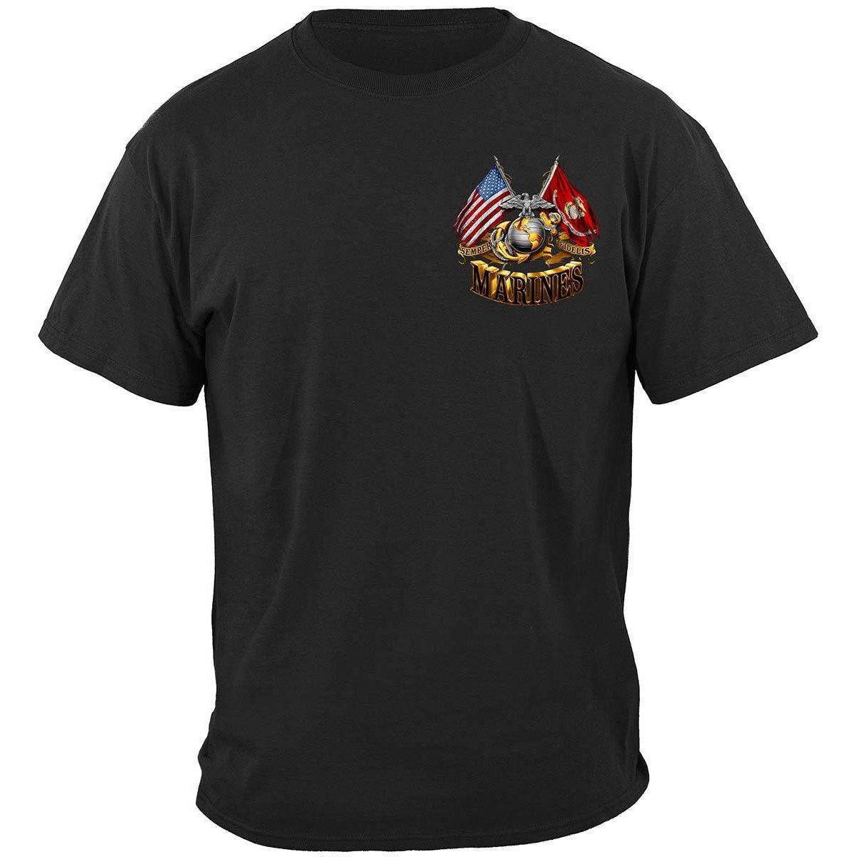 Marines Double Flag T-Shirt - Military Republic