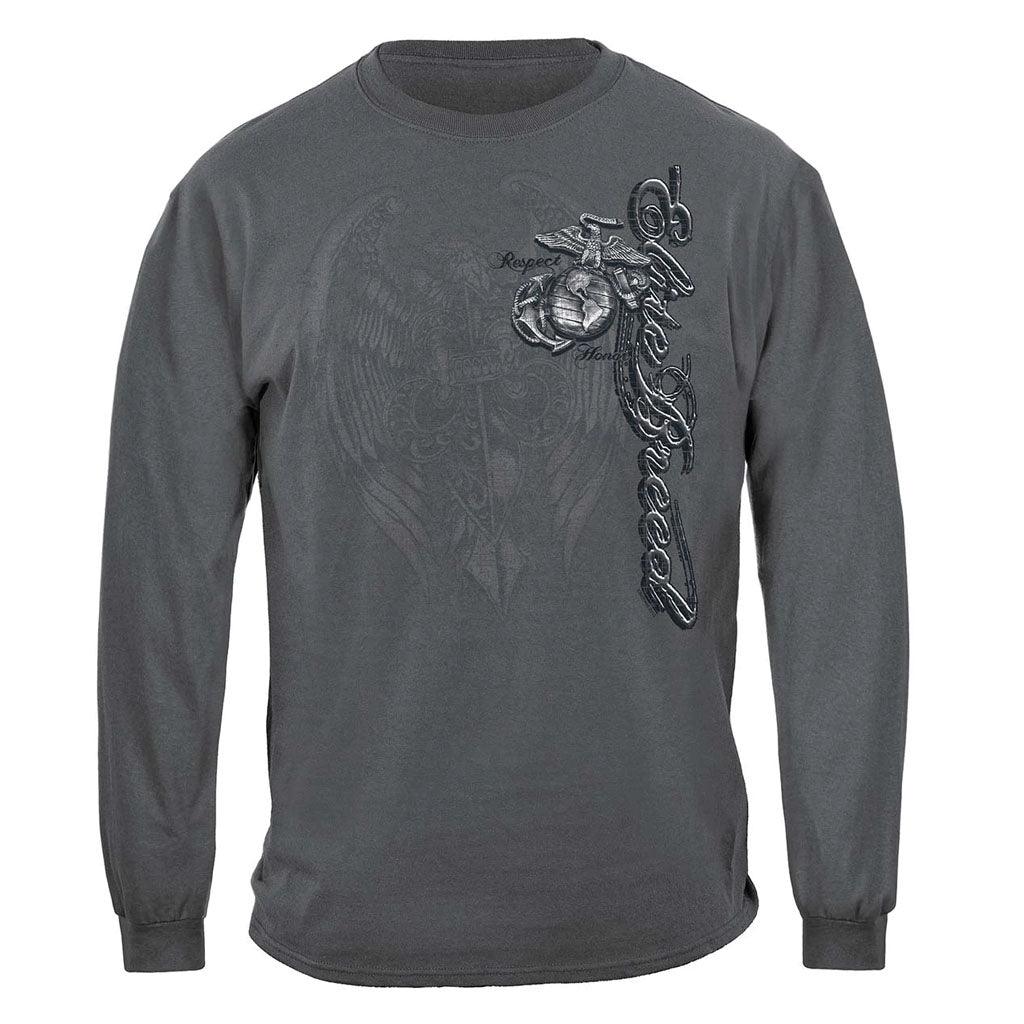 United States Marines Eagle Elite Breed Silver Foil Premium T-Shirt - Military Republic