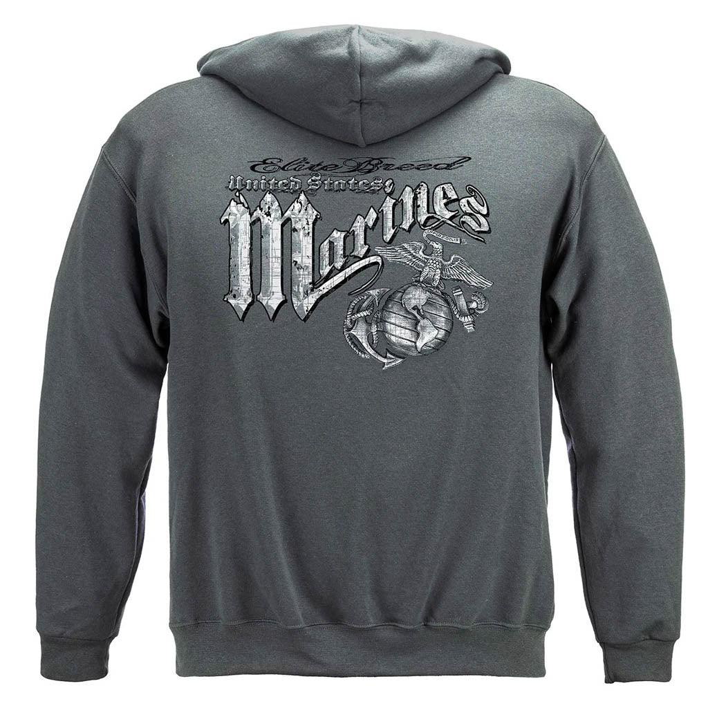 United States Marines Eagle Elite Breed Silver Foil Premium T-Shirt - Military Republic