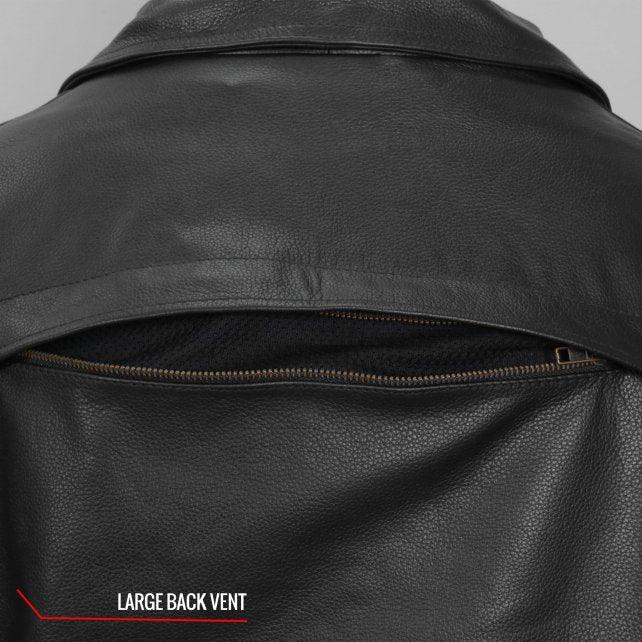 Men’s Leather Side Belt Biker Leather Jacket - Military Republic