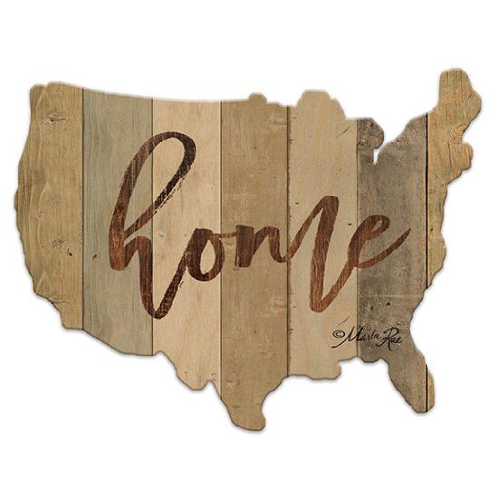 USA Home - Wood Cutout USA Map - Military Republic