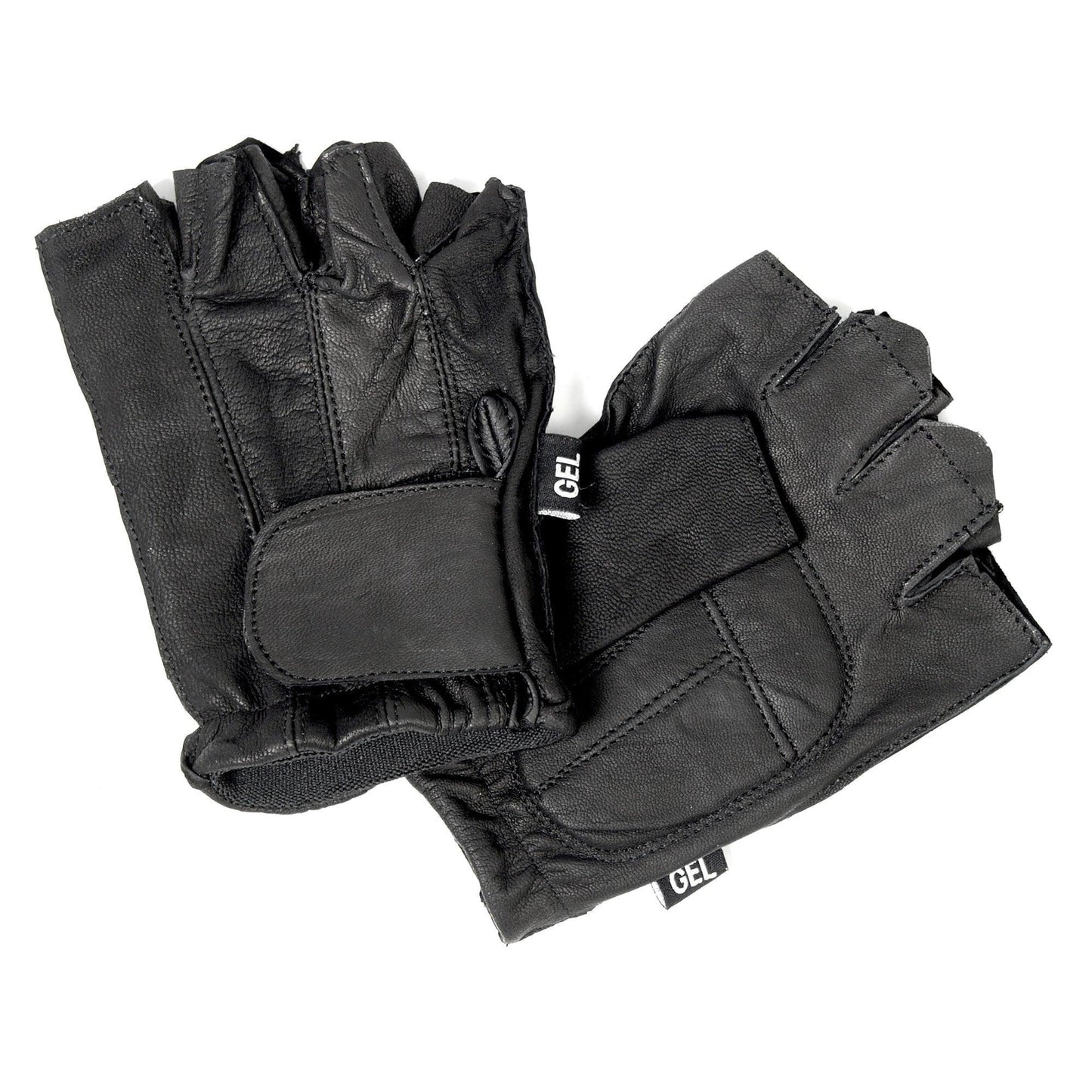 Naked Leather Fingerless Motorcycle Gloves - Military Republic