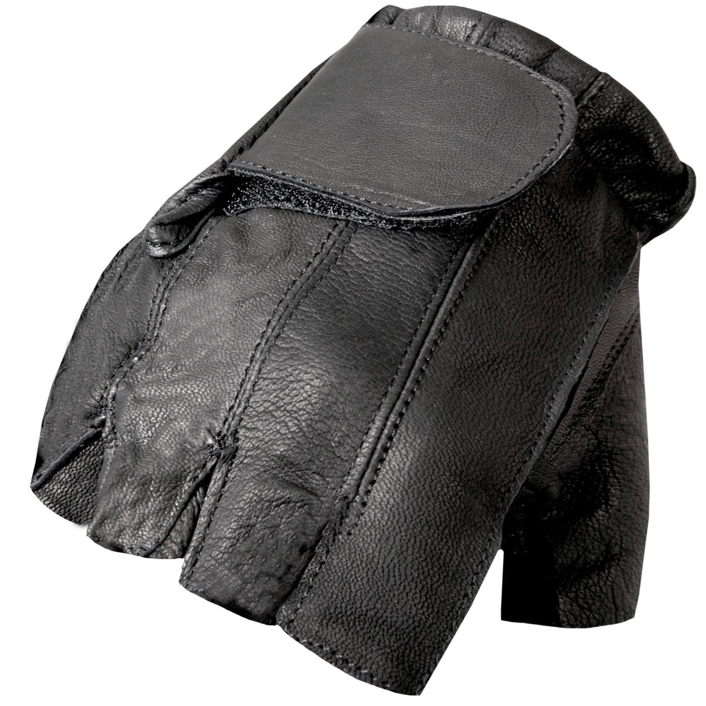 Naked Leather Fingerless Motorcycle Gloves - Military Republic