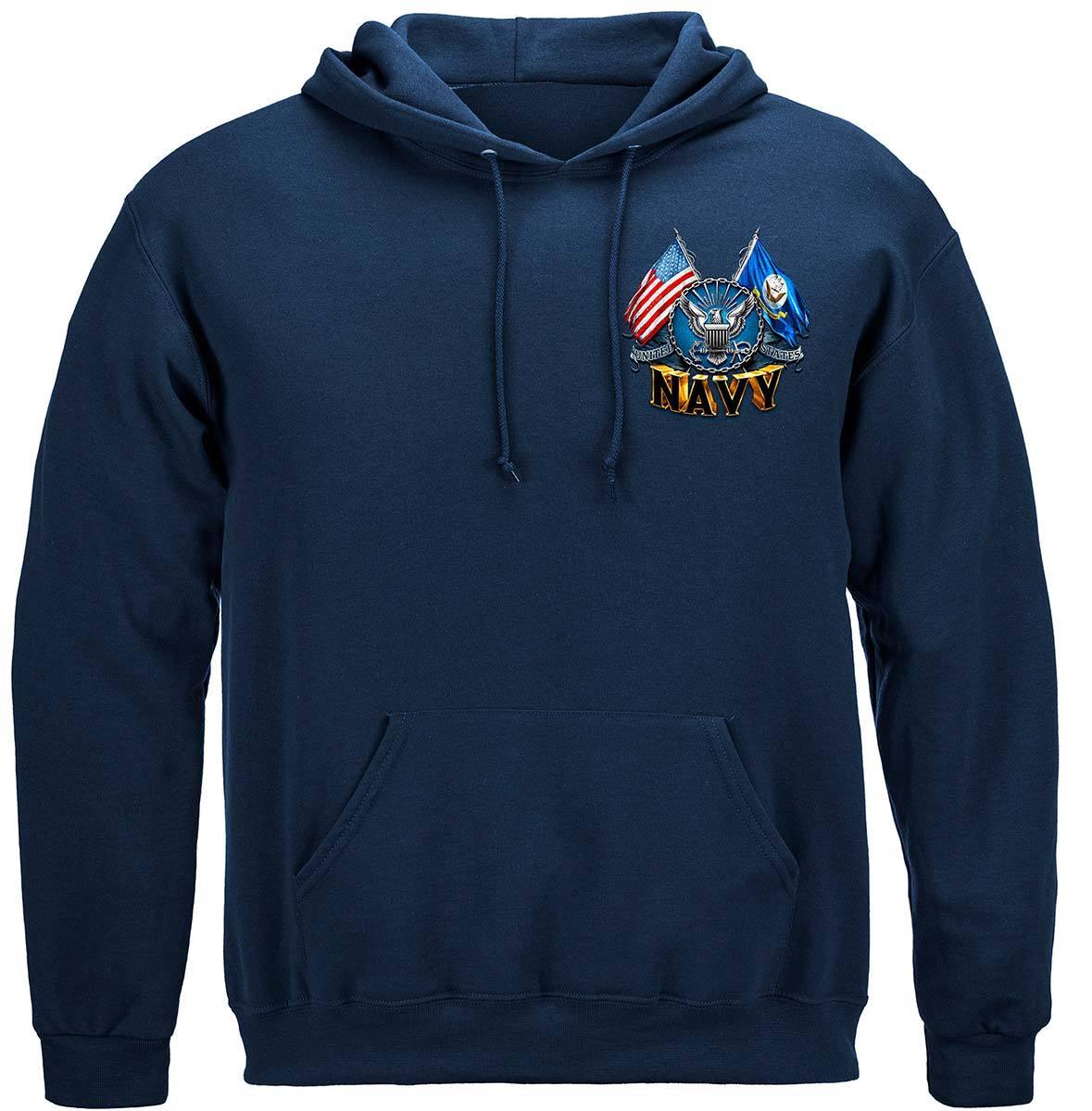 Navy Double Flag Hoodie - Military Republic