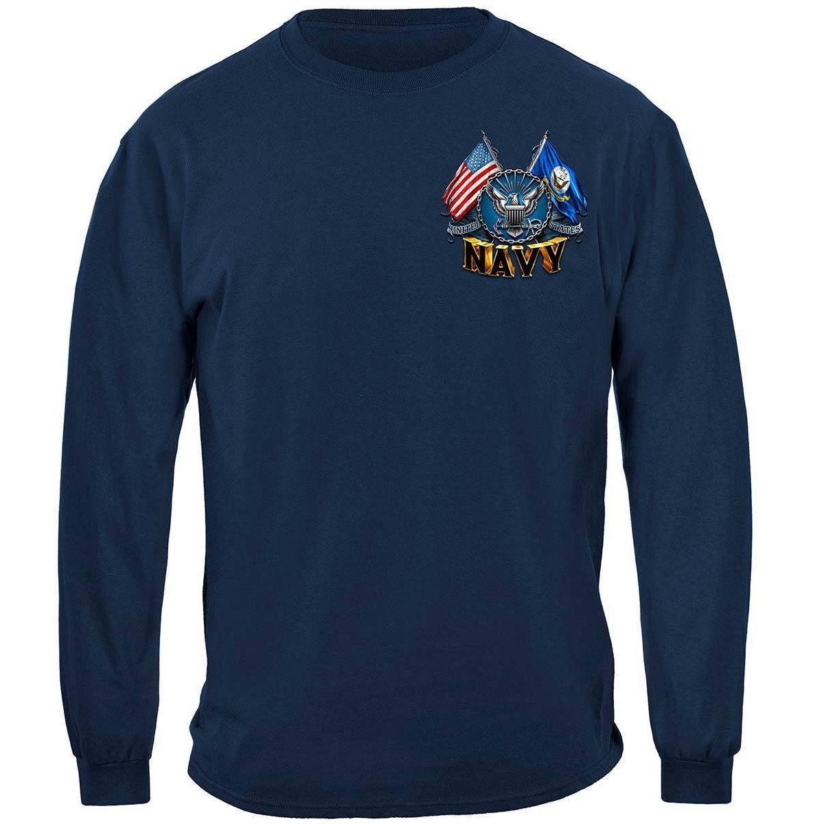 Navy Double Flag Long Sleeve - Military Republic