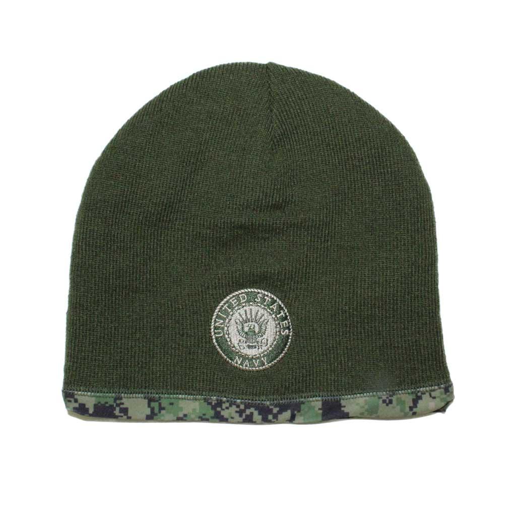 U.S. Navy Reversible Green Camo Beanie - Military Republic