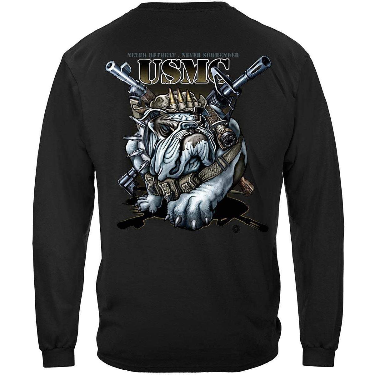 Never Retreat Never Surrender Marine Corps Premium Long Sleeves - Military Republic