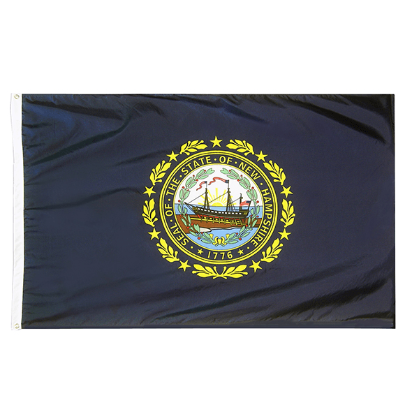 New Hampshire State Nylon Outdoors Flag- Sizes 2' to 10' Length - Military Republic