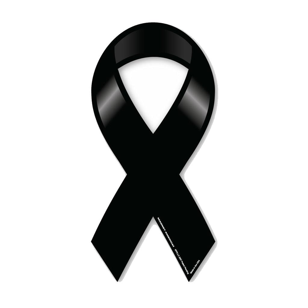 United States Veteran Plain Black Remembrance Ribbon Magnet (3.88" x 8") - Military Republic