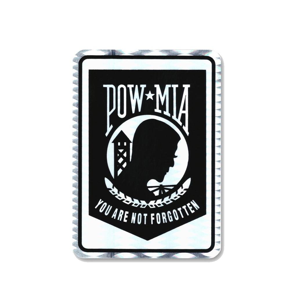 United States Pow Mia Holographic Rectangle Sticker (2.5" x 3.5") - Military Republic