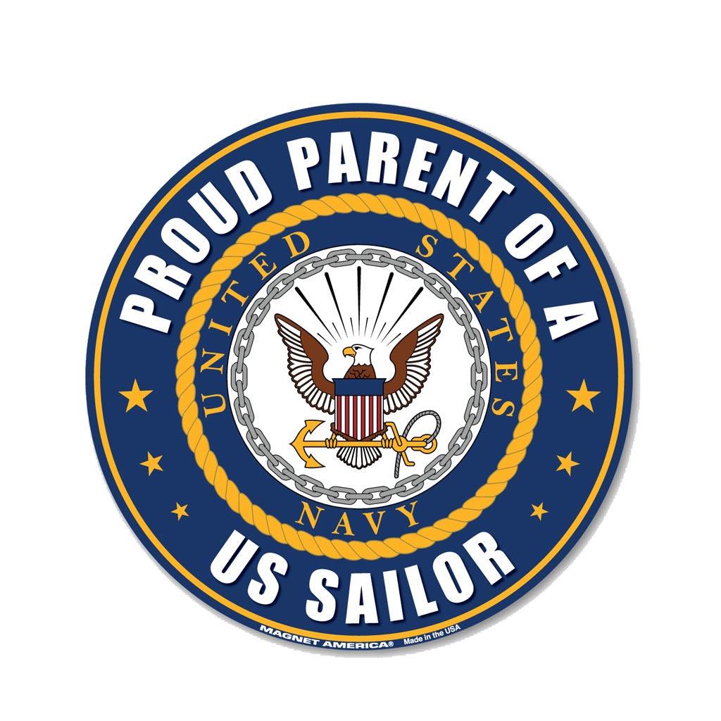 United States Navy Proud Parent of a US Sailor Circle Magnet (5") - Military Republic