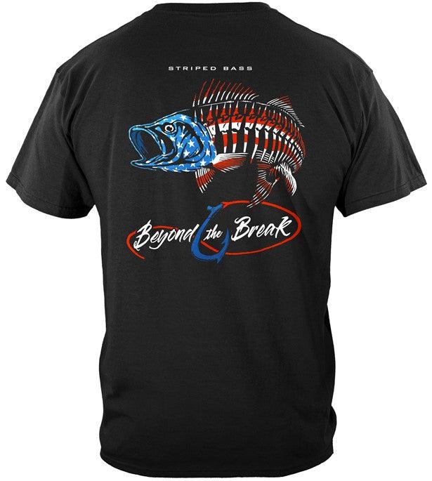 Patriotic Striped Bass Fishing T-Shirt, S