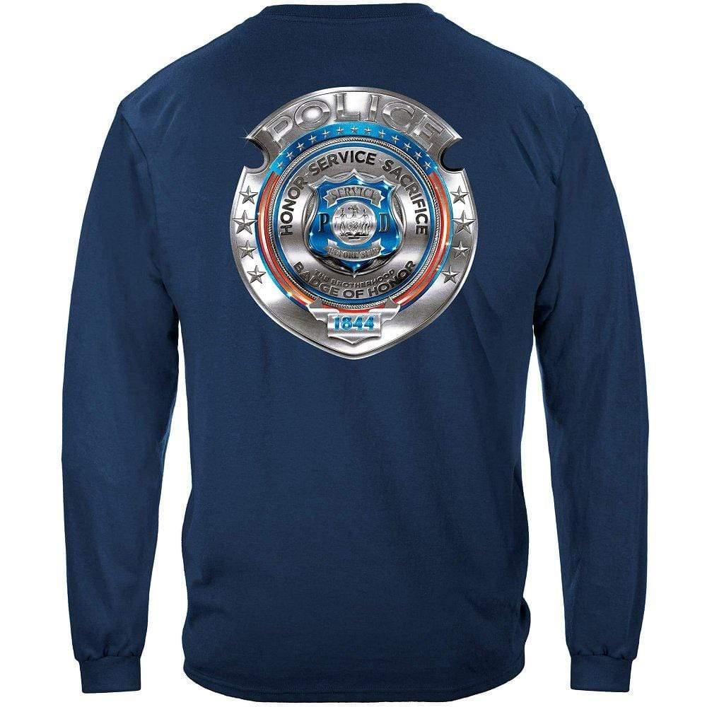 Police Honor Courage Sacrifice Badge T-Shirt - Military Republic