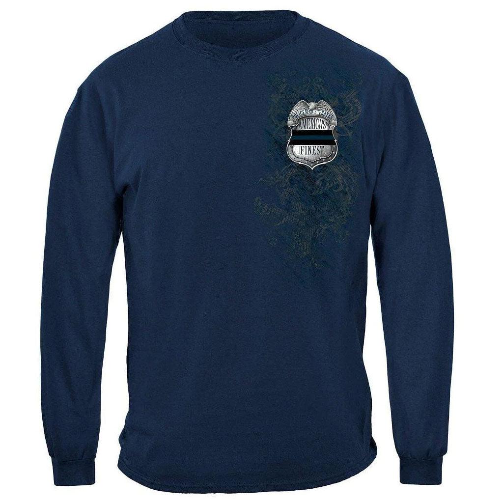 United States Policeman's Chrome Badge With Policeman's Prayer Premium Long Sleeve - Military Republic