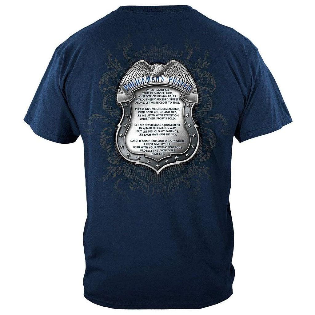 United States Policeman's Chrome Badge With Policeman's Prayer Premium Long Sleeve - Military Republic