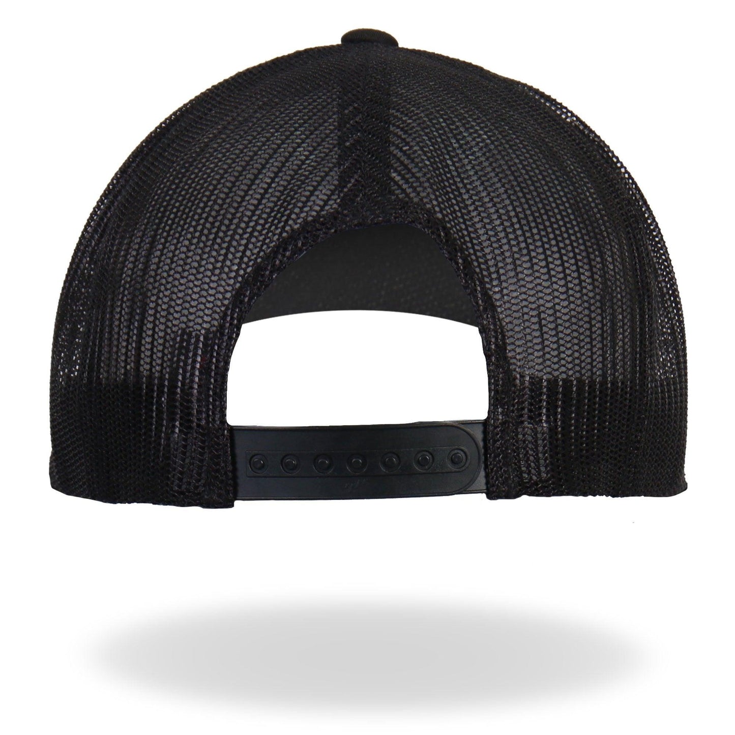 Red Flag on Country Map Black Trucker Biker Mesh Hat - Military Republic