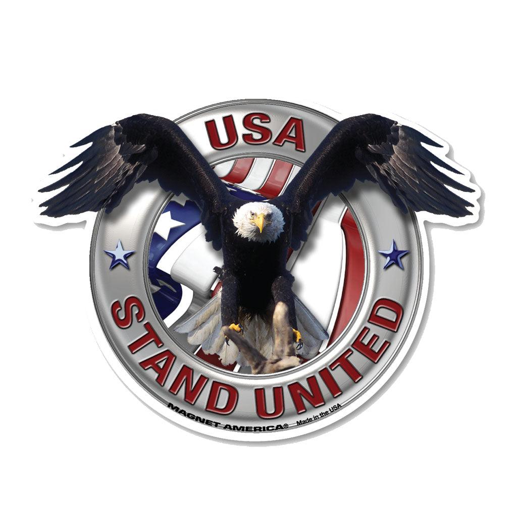 United States Patriotic Stand United Eagle Magnet (5.25" x 6.13") - Military Republic
