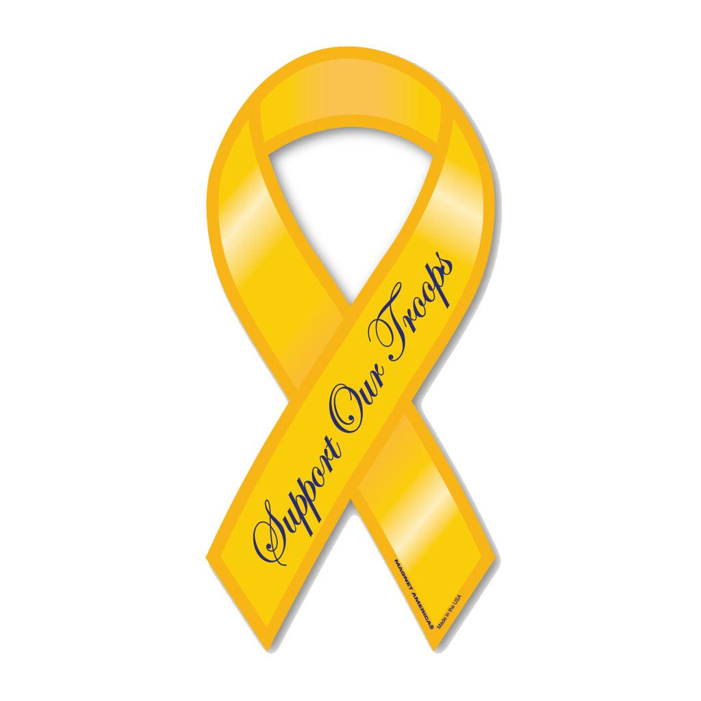 United States Patriotic Support our Troops Ribbon Sticker (3.88" x 8") - Military Republic