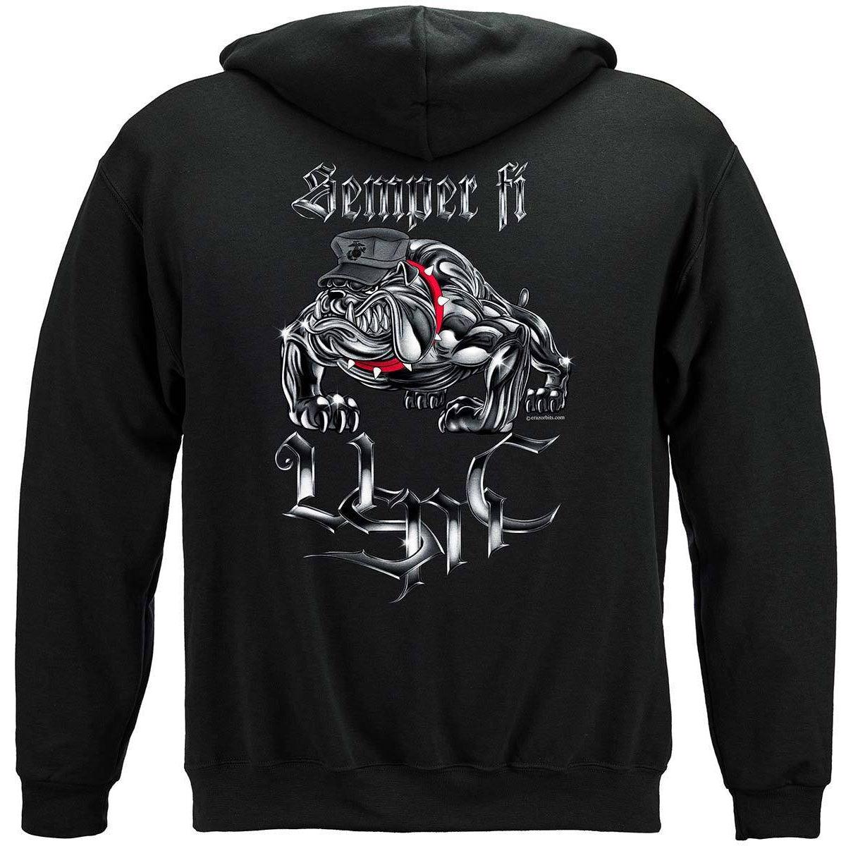 Semper Fi Chrome Dog T-Shirt - Military Republic