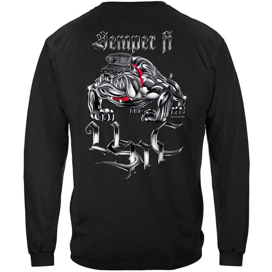 Semper Fi Chrome Dog Marine Corps Premium Long Sleeves - Military Republic