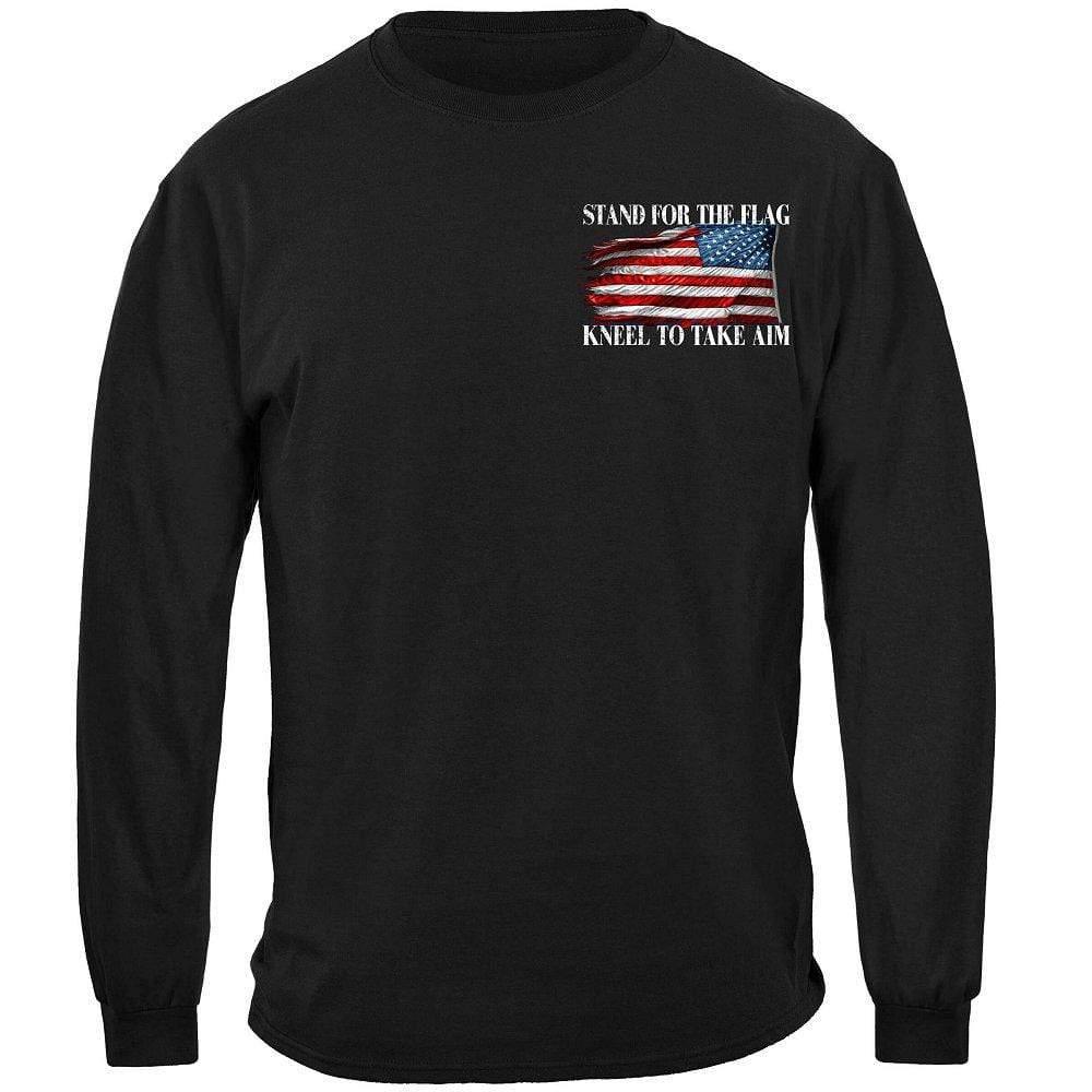 Stand For The Flag Kneel And Take Aim Premium Men's Long Sleeve - Military Republic