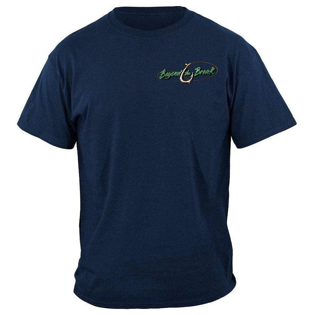 United States Striped Bass Fish Beyond The Break Premium T-Shirt - Military Republic