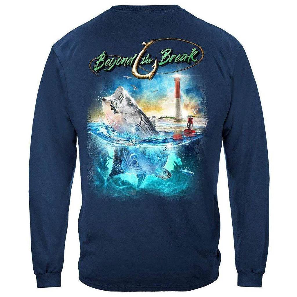 United States Striped Bass Fish Beyond The Break Premium Hoodie - Military Republic