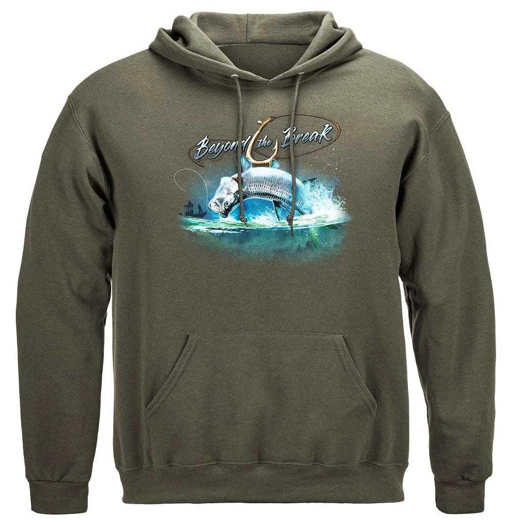 United States Tarpon Attack Flat Fishing Premium Hoodie - Military Republic