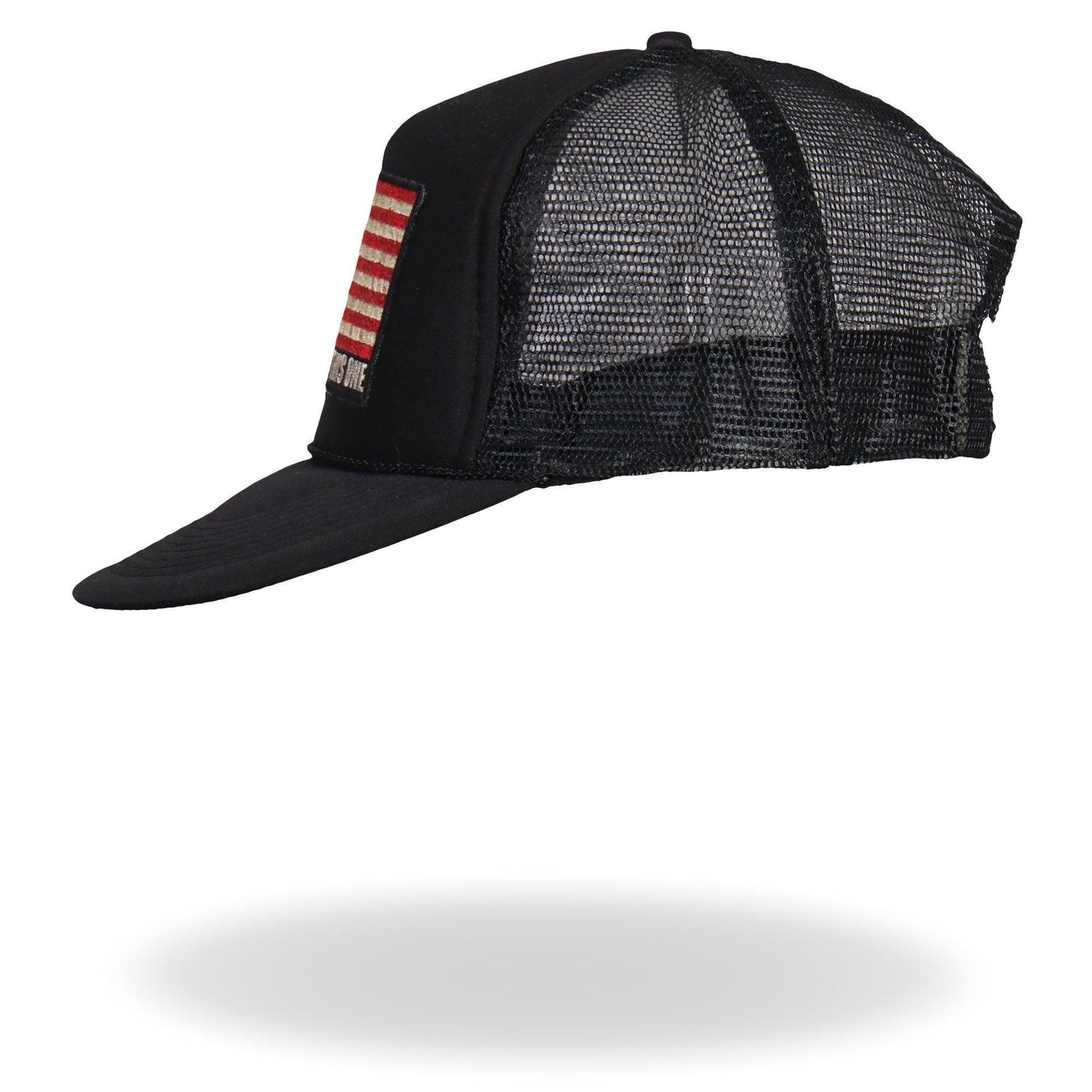 Try Stomping This American Flag Black Trucker Mesh Hat - Military Republic