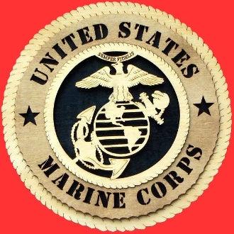 U.S. Marines Large Handmade Wooden Tribute Wall Plaque - Military Republic
