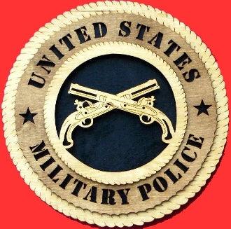 U.S. Military Police Large Handmade Wooden Tribute Wall Plaque - Military Republic