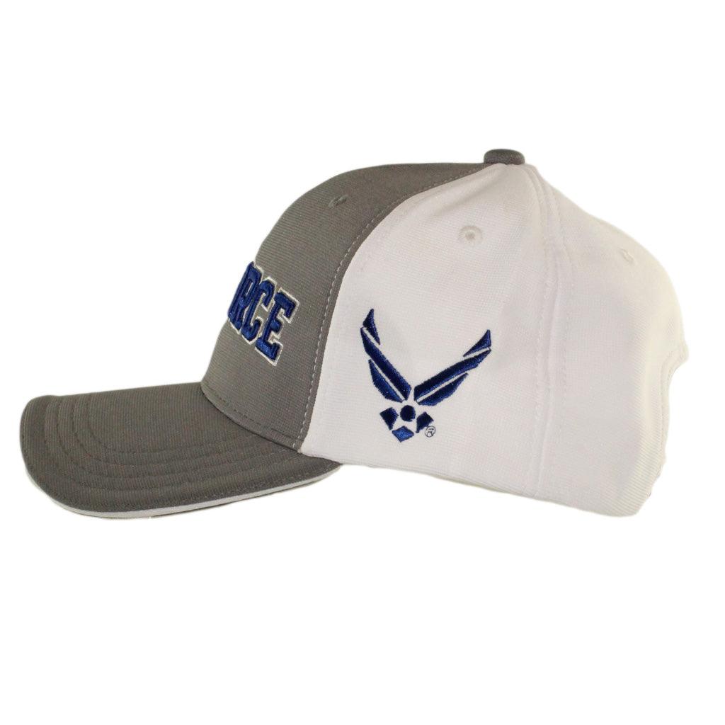 US Air Force Logo Gray and White Performance Cap - Military Republic