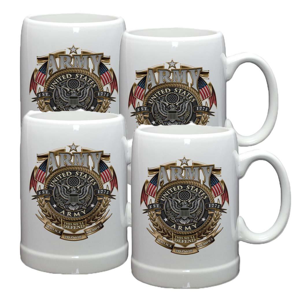 US Army Gold Shield Stoneware Mug Set - Military Republic