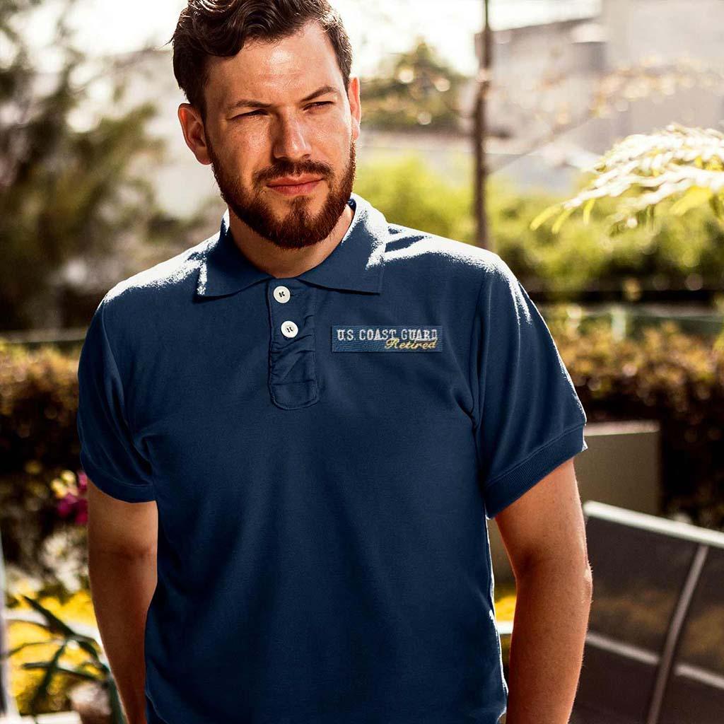 U.S. Coast Guard Retired Blue Polo Shirt - Military Republic