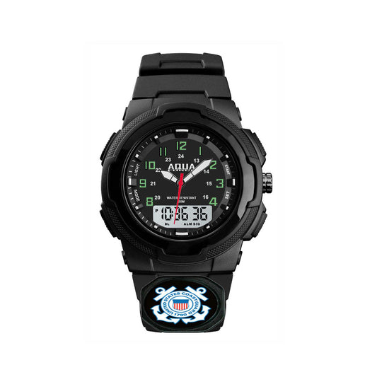 US Coast Guard Combat Black Analog Digital Wrist Watch