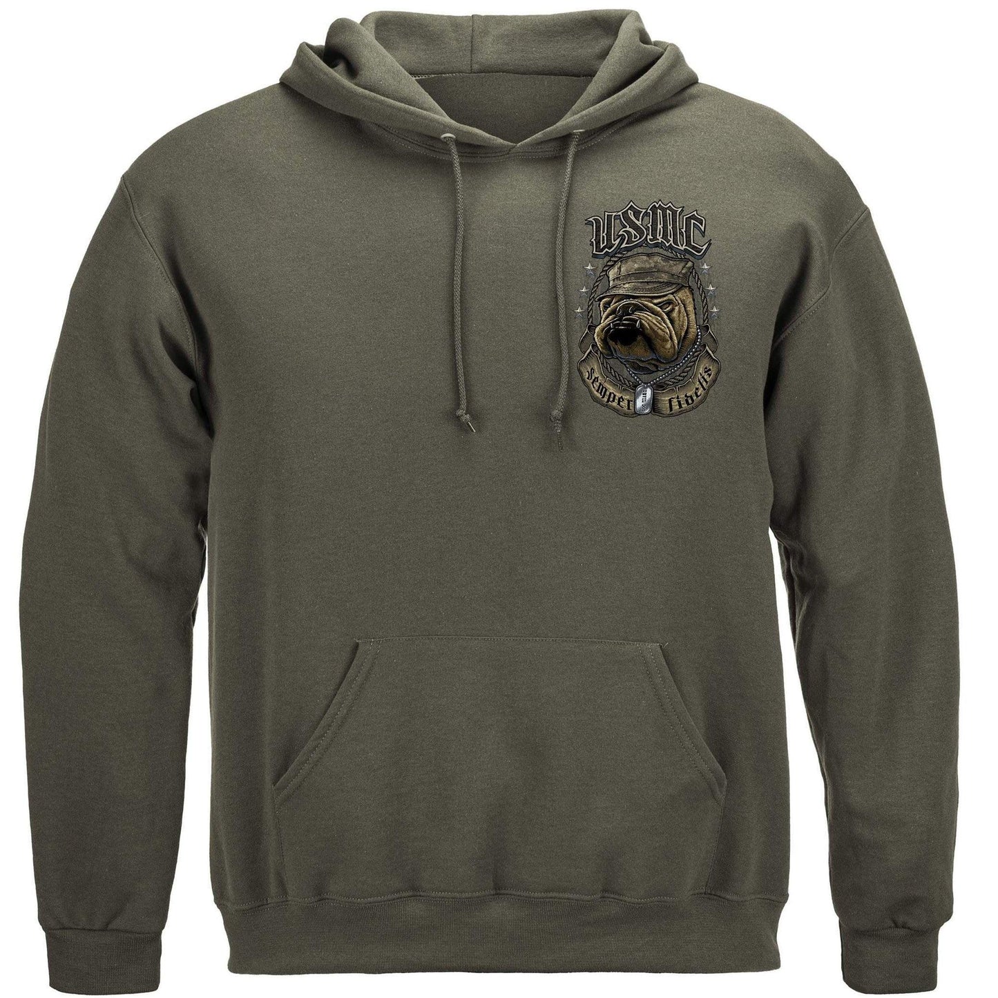 USMC Bull Dog Crossed Swords T-Shirt - Military Republic