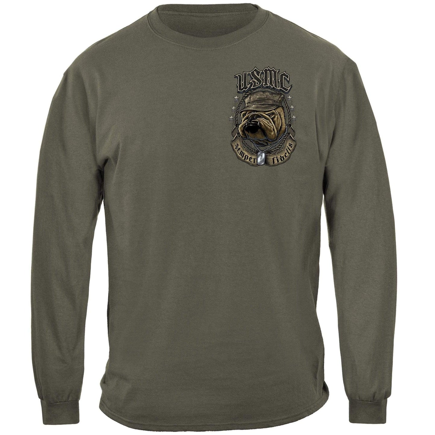 USMC Bull Dog Crossed Swords T-Shirt - Military Republic