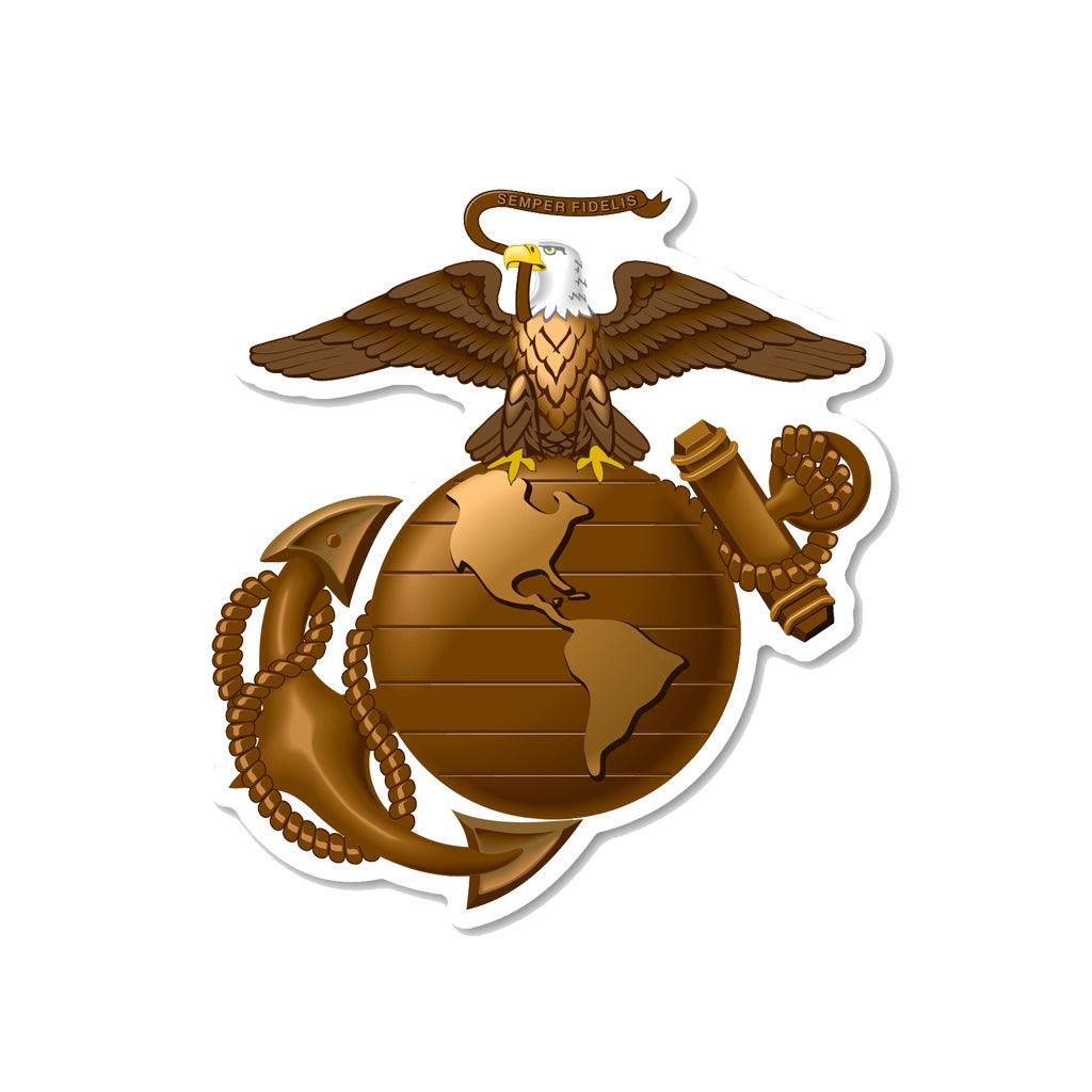 United States Marines USMC Eagle, Globe and Anchor Logo Sticker (4.75" x 5.16") - Military Republic