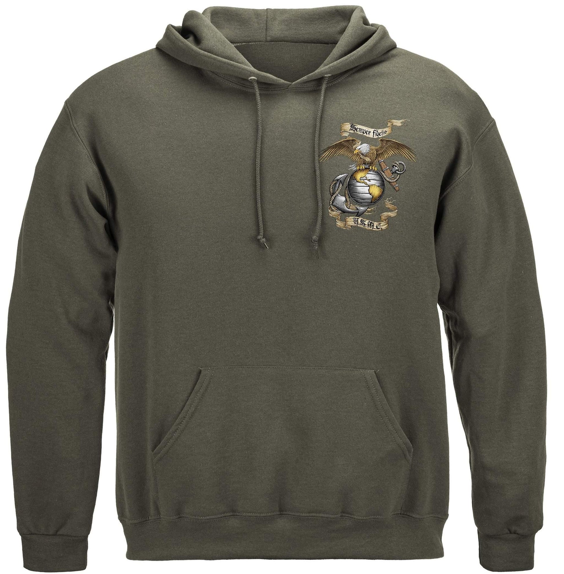USMC Eagle Green Hoodie - Military Republic