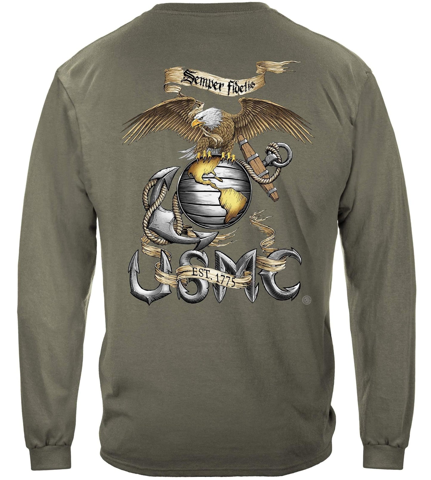 USMC Eagle Green Hoodie - Military Republic