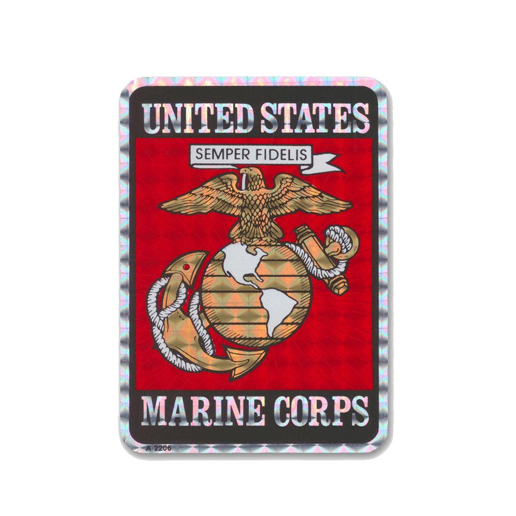 United States Marines Holographic Rectangle Sticker (2.5" x 3.5") - Military Republic