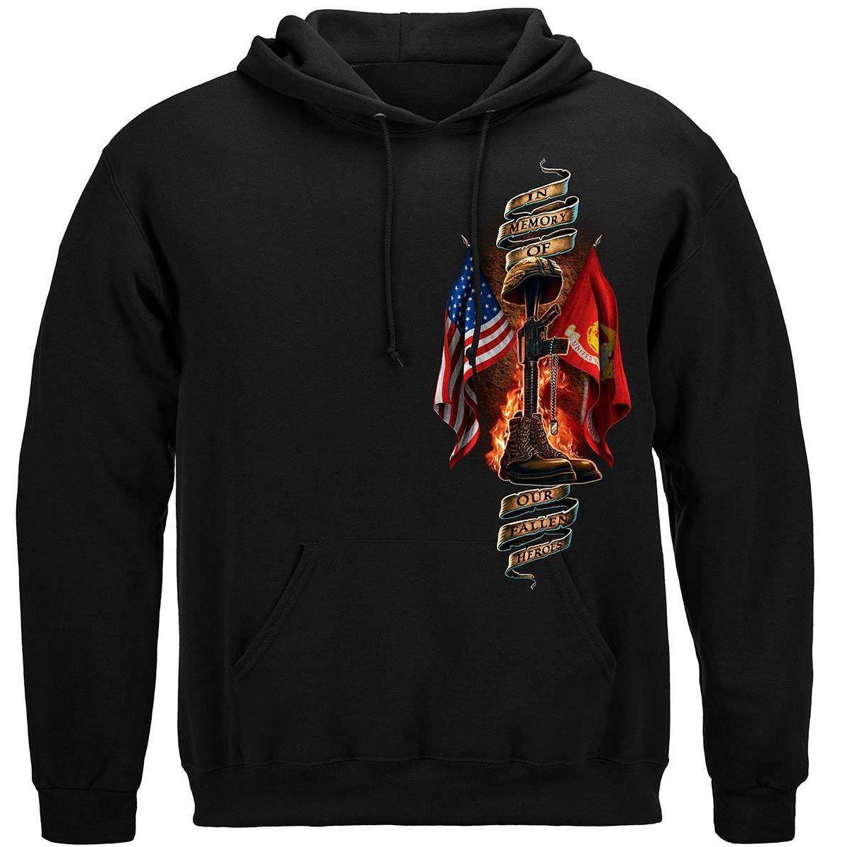 USMC Home Of The Free Because Of The Brave T-Shirt - Military Republic