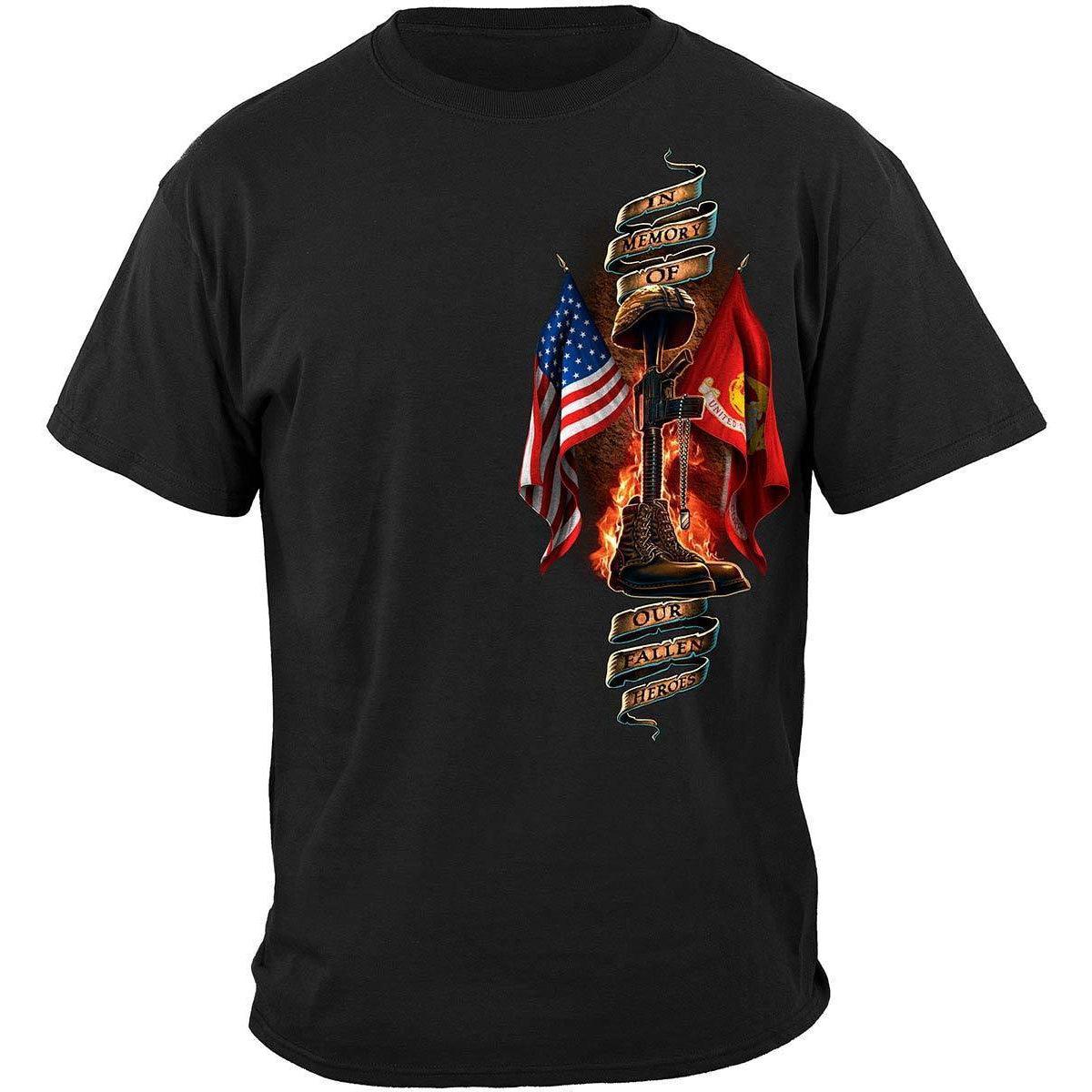 USMC Home Of The Free Because Of The Brave T-Shirt - Military Republic