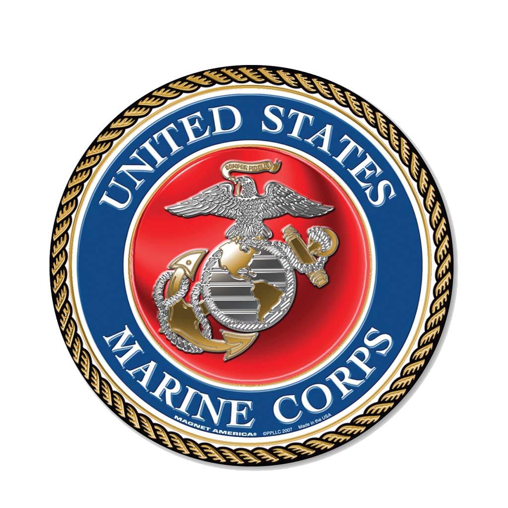 United States Marines Corps Large Round Sticker (11.5" x 11.5") - Military Republic